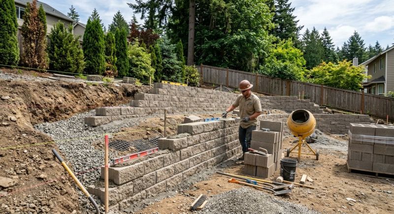 Block Retaining Wall Installation in Ocala, FL