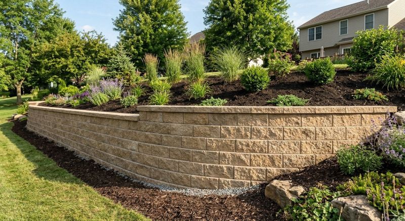 Block Retaining Wall Installation in Clermont, FL