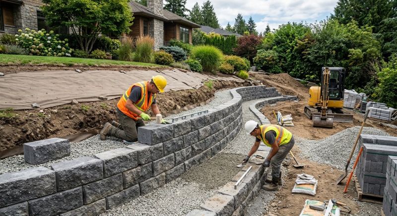 Block Retaining Wall Installation in Napa, CA