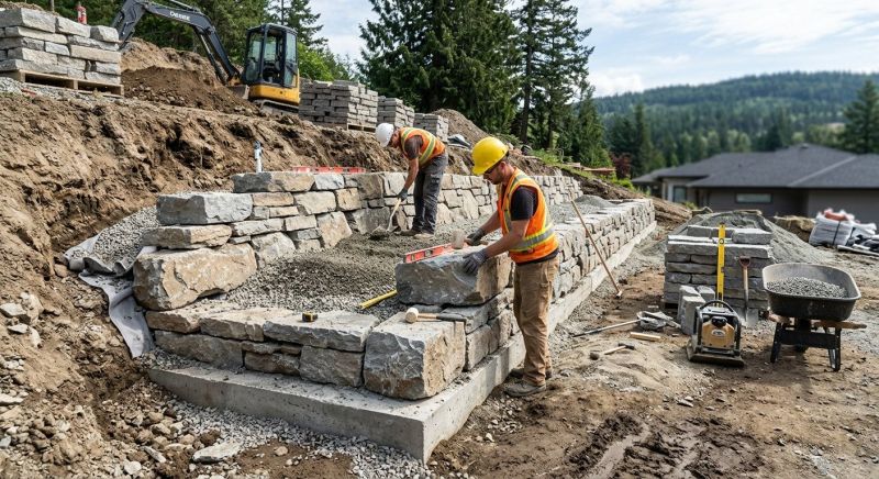 Landscape Wall Construction in Rockwall, TX