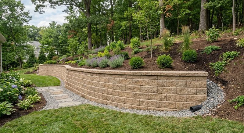 Retention Wall Installation in Rockwall, TX
